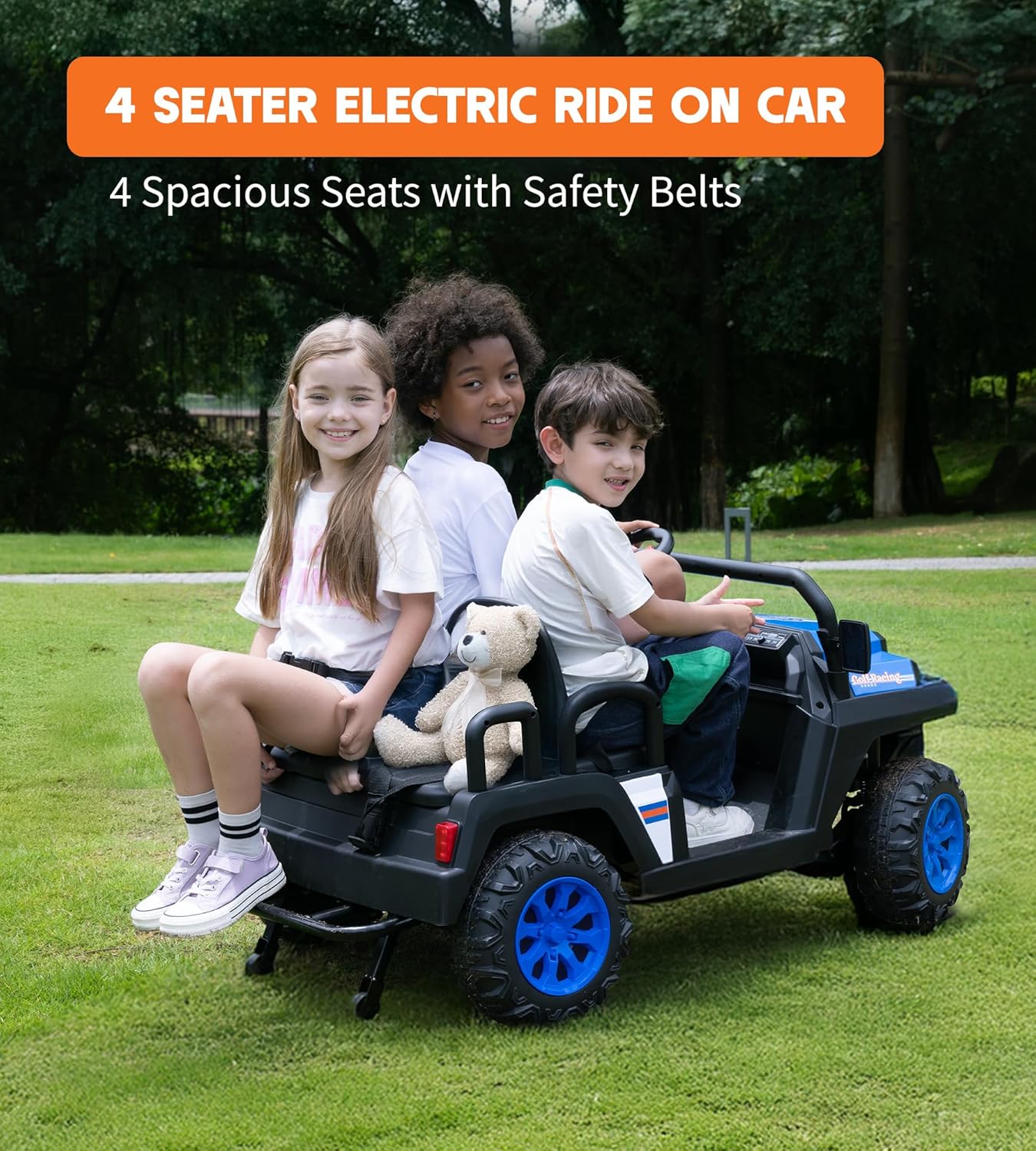 24V Ride on Truck with Remote for Kids Ages 3-8, Blue