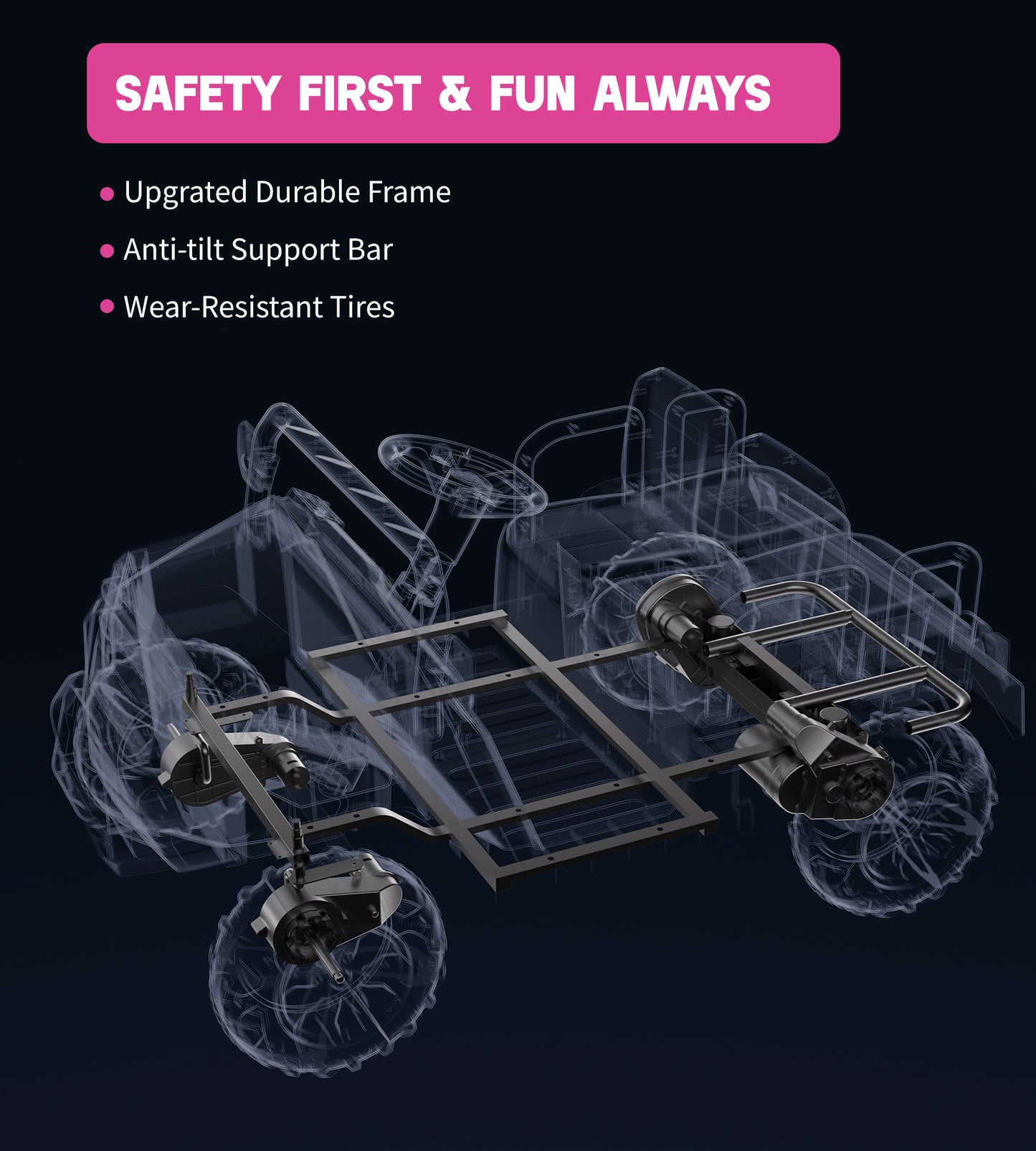 24V Ride on Truck with Remote for Kids Ages 3-8, Pink