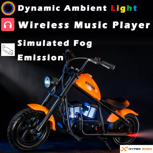 HYPER GOGO Cruiser 12 Plus - Kid's Motorbike (Dark Orange)