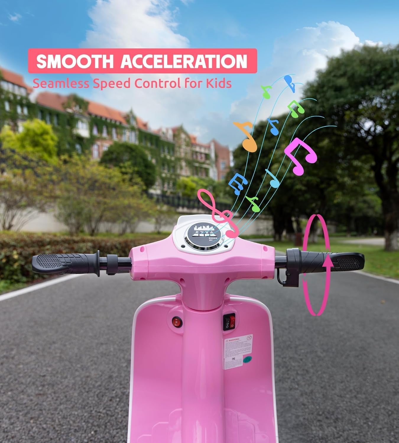24V Ride on Motorcycle for Kids 8-14, Pink