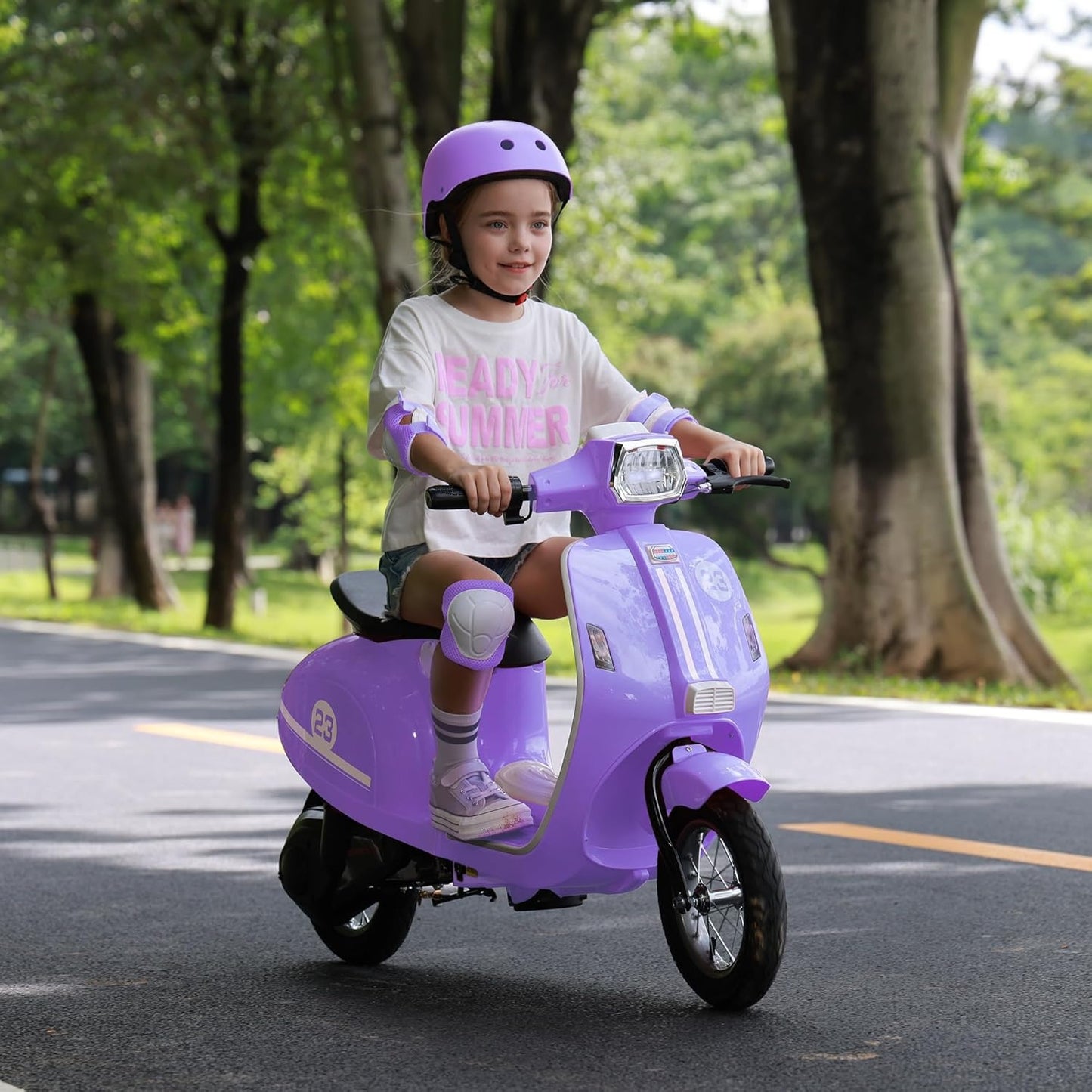 24V Ride on Motorcycle for Kids 8-14, Purple