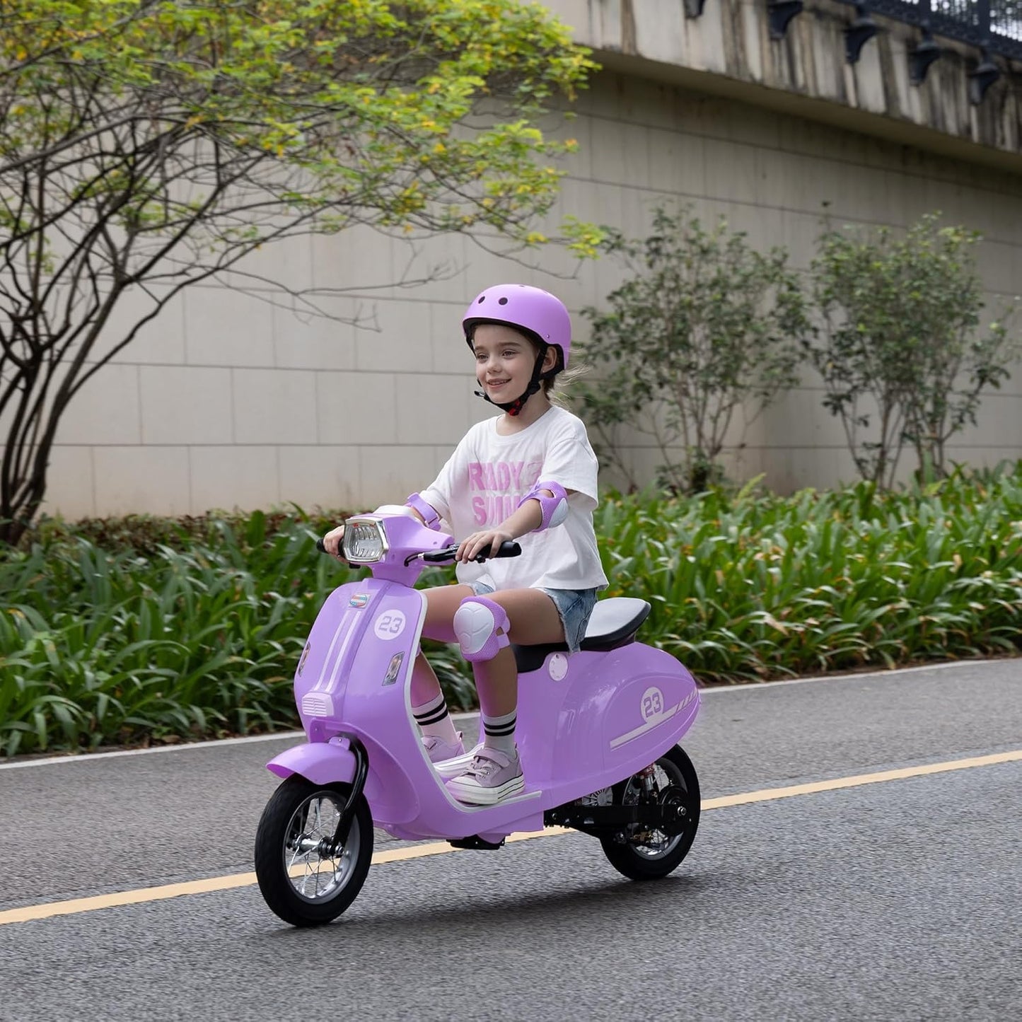 24V Ride on Motorcycle for Kids 8-14, Purple