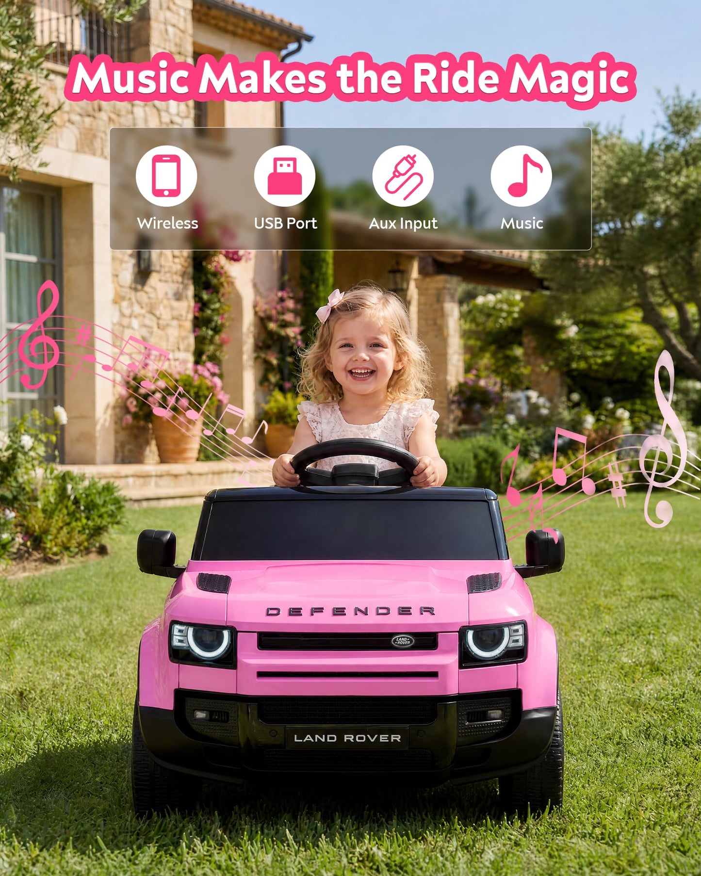 12V Licensed Land Rover Ride On Car for Kids Age 3+