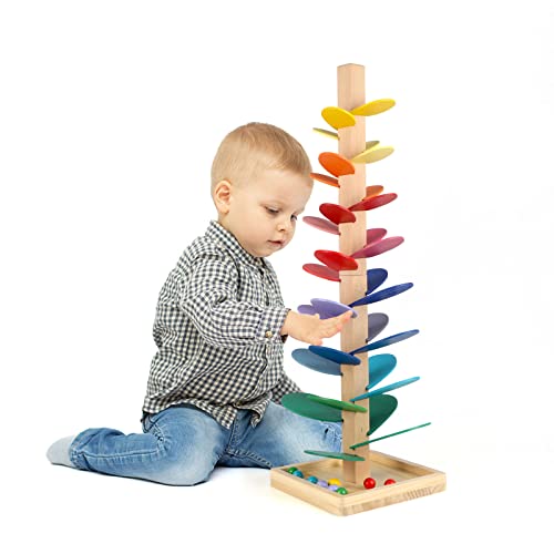 Wooden Music Marble Tree – Montessori Ball Run Toy for Toddlers