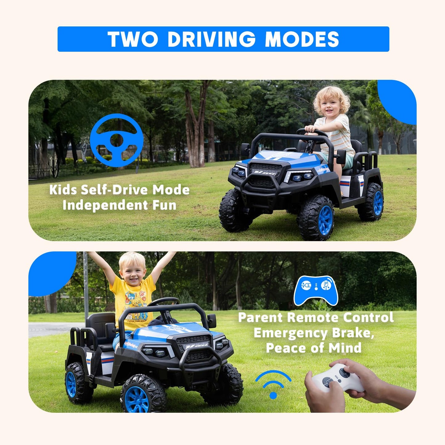 24V Ride on Truck with Remote for Kids Ages 3-8