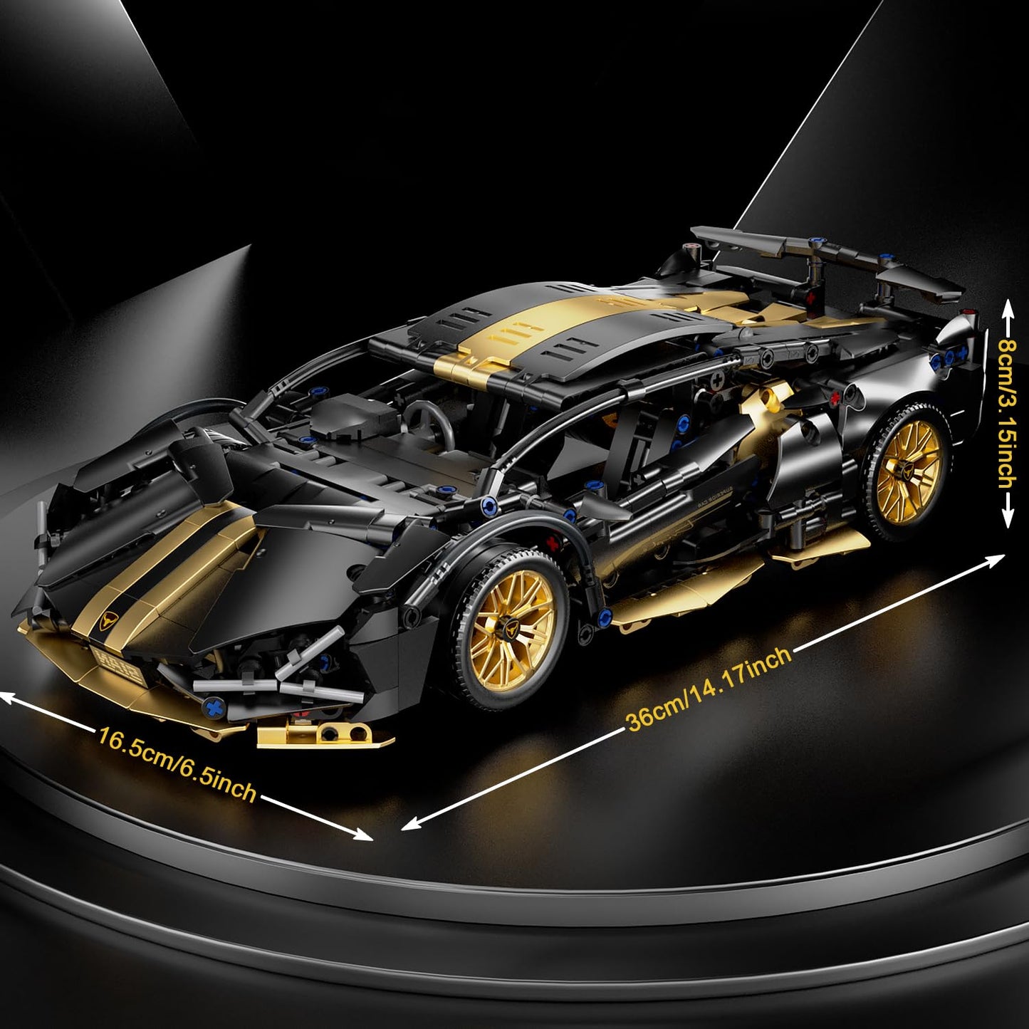 Chodia Sport Race Car Building Block Sets for Adults,Black Technical Racing Supercar Toys Kits Collectible 1:14 MOC Model Construction Birthday Gifts for Boys Men Teens Age 8+, 8-12 8-14,14+
