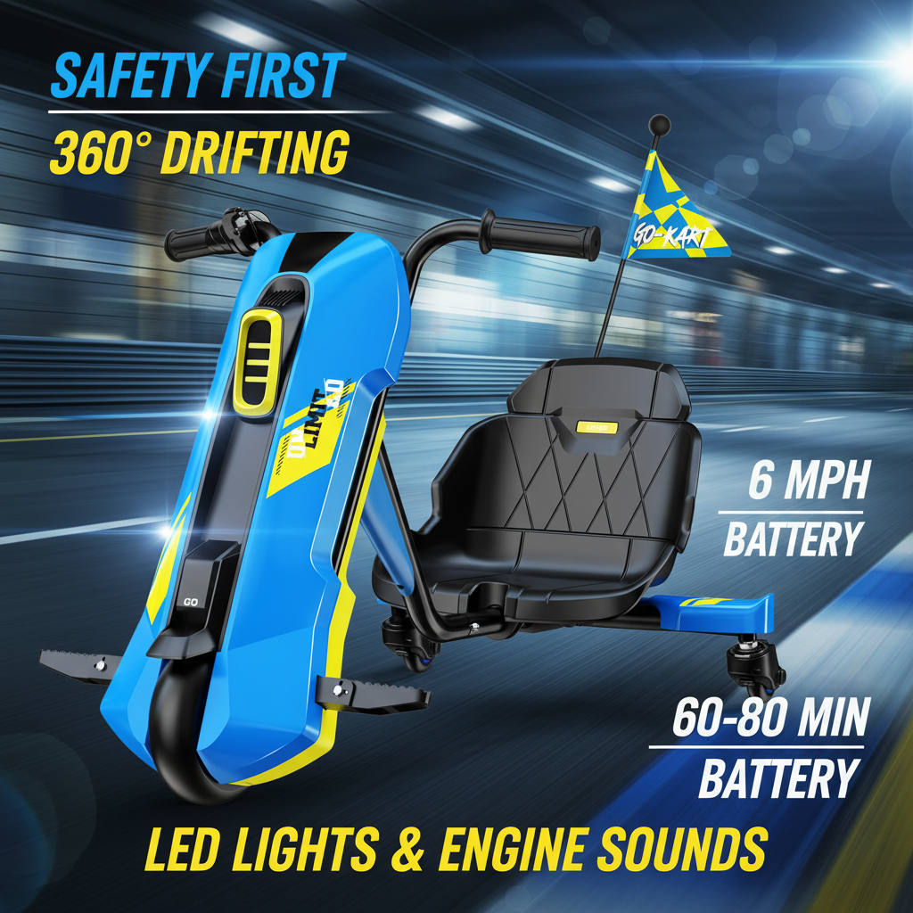 Kids 12V Electric Drift Kart with 360° Spin & Adjustable Seat