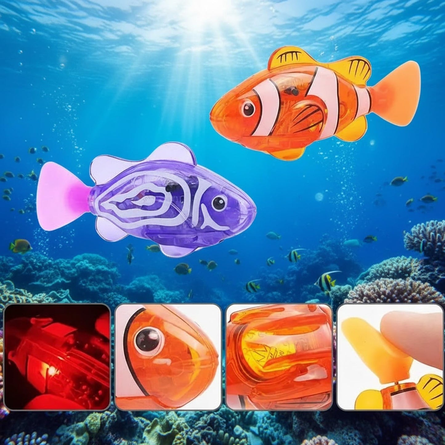 Magic Water-Activated Glowing Swimming Fish - 4 Pcs