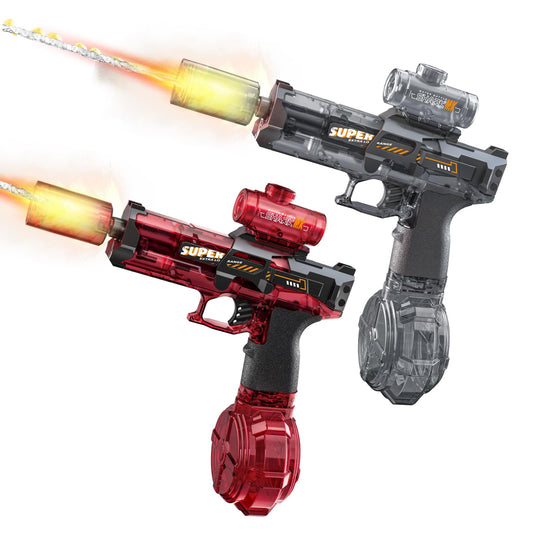 StimuVariety Electric Water Gun for Adults Kids, 2 pack Automatic Squirt Watergun pistol with Water spray sound and Led Light, Summer Outdoor Pool Beach Party Toys for Boys, Ice Mouse 2 Pack Black Red