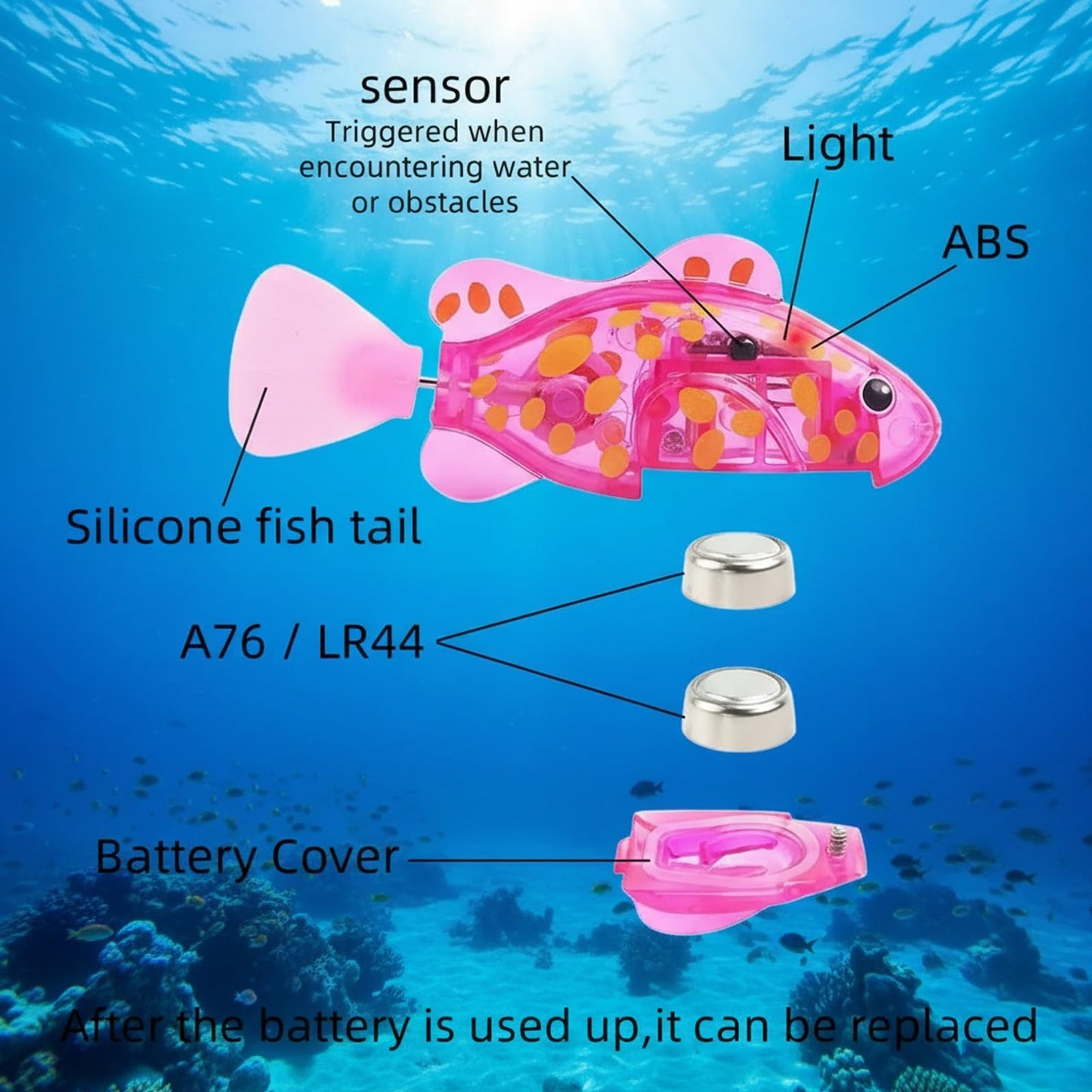 Magic Water-Activated Glowing Swimming Fish - 4 Pcs