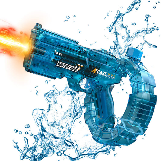 2026 New Electric Watergun Toy, Automatic High-Speed Continuous Fire with LED Flash, 400ML Large Tank, Long Range Squirt Gun for Outdoor Pool Beach Water Fight Toys for Kids Adults (Blue)