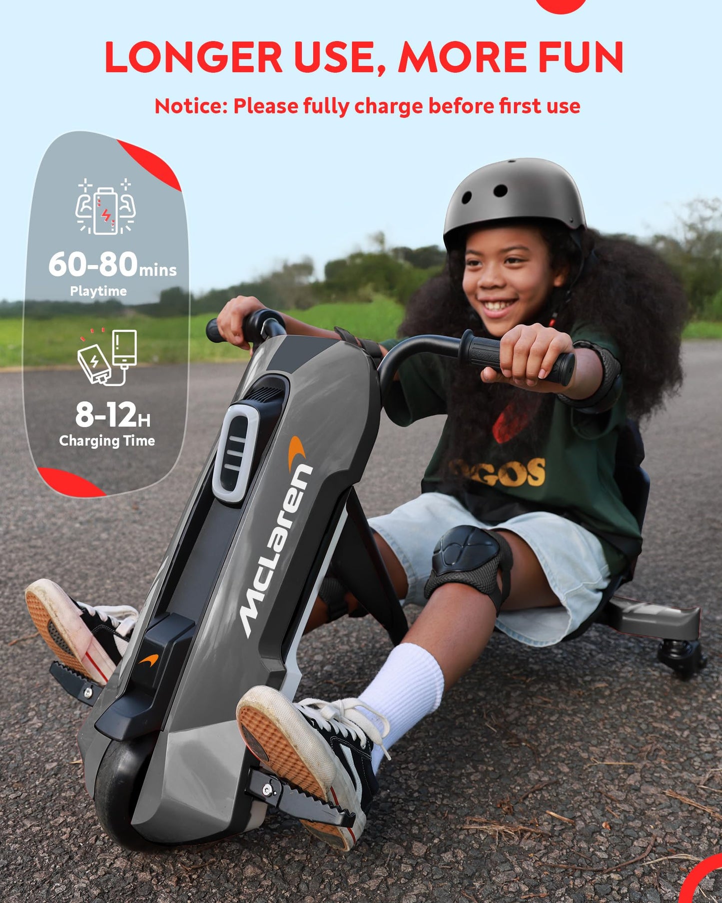 Kids 12V Electric Drift Kart with 360° Spin & Adjustable Seat