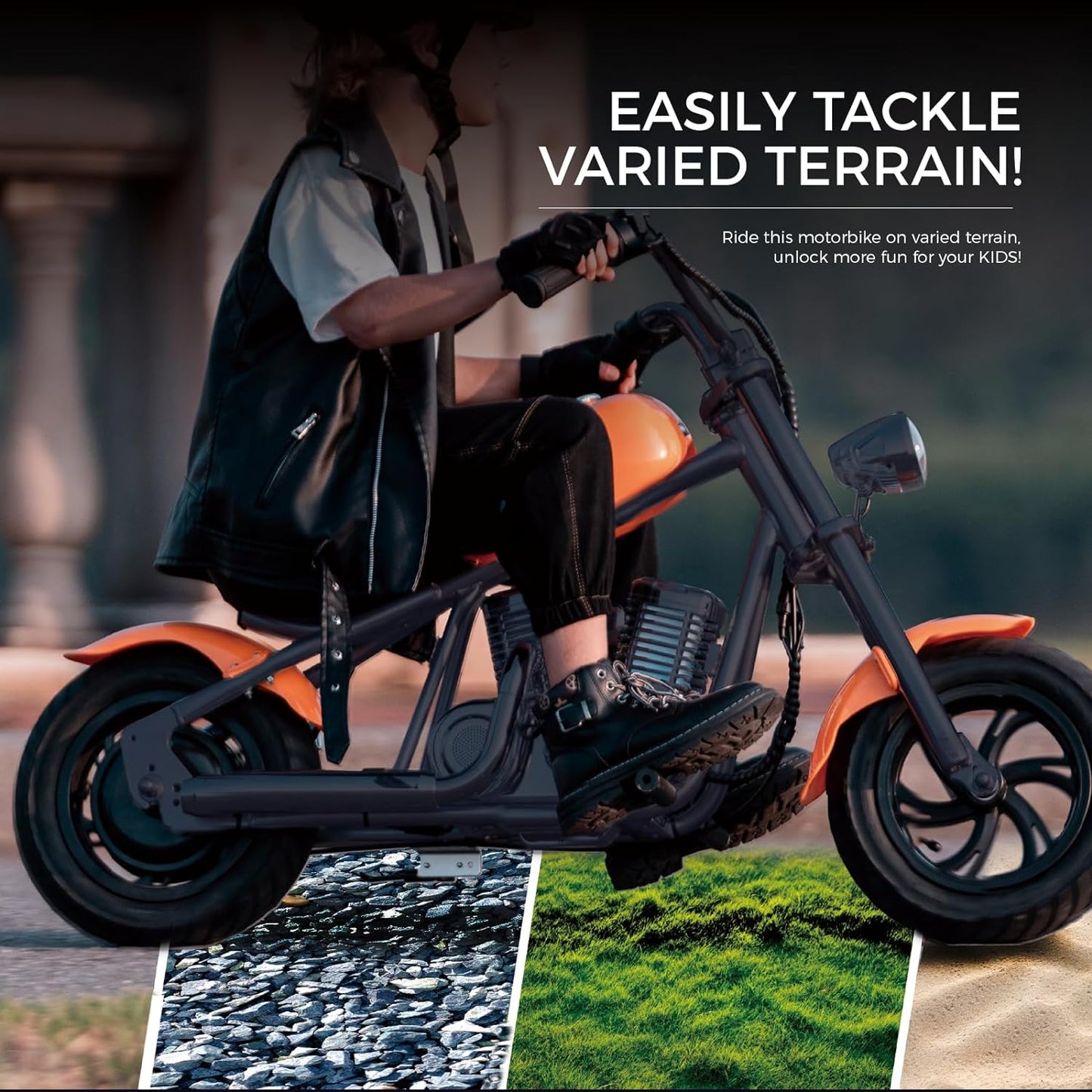 HYPER GOGO Cruiser 12 Plus - Kid's Motorbike (Dark Orange)