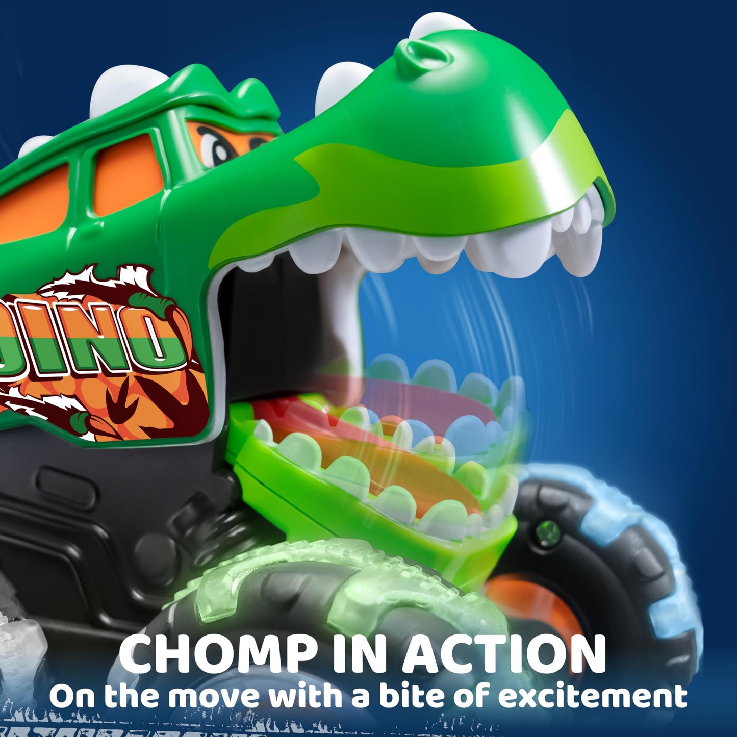 JOYIN 3 Pack Monster Truck Toy - Motion Activated Light Up Cars for Toddlers - Monster Glow Rover LED Wheels - Baby Boy Toys - Press and Go Dinosaur Trucks for Kids Boy Birthday Gifts
