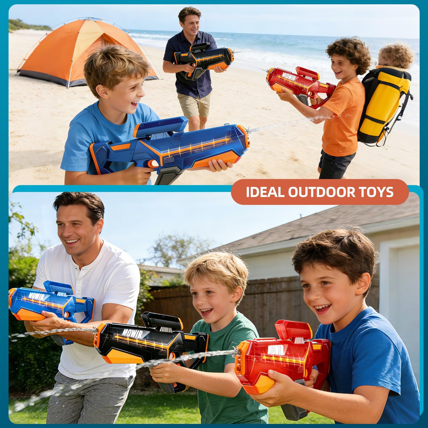 Electric Water Gun for Adults Kids - Powerful Automatic Squirt Gun Long Range Large Capacity, Auto Water Blaster Summer Outdoor Pool Beach Toys Gifts for 6 7 8 Year Old Boys Girls(Black)