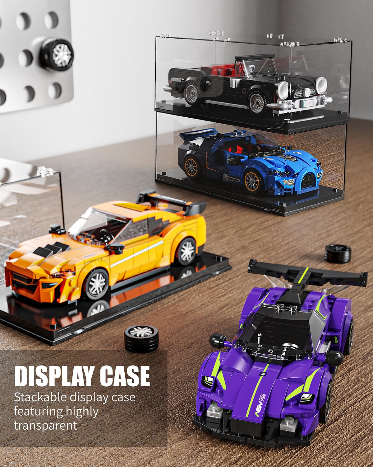 TYCOLE Super Sports Car Building Block Set with Display Case, Speed Racing Car Building Toys for Kids and Adults, Collectible Model Cars Kits Gift for Technic Cars Lovers Boys 6+ (316PCS)