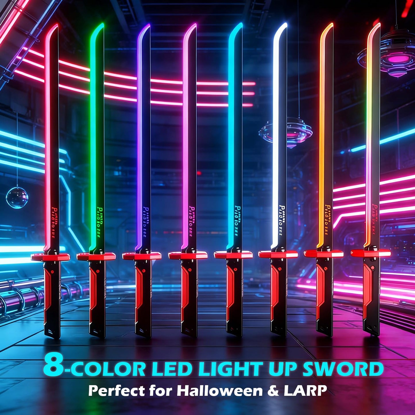 Spark Sword Light Up Sword, 31.5" Cyberpunk Katana with USB-C Rechargeable, Safe LED Glow Sword for Kids Cosplay, Realistic Sasuke Style Toy for Halloween, LARP, Anime Battle & Gift (Grey)