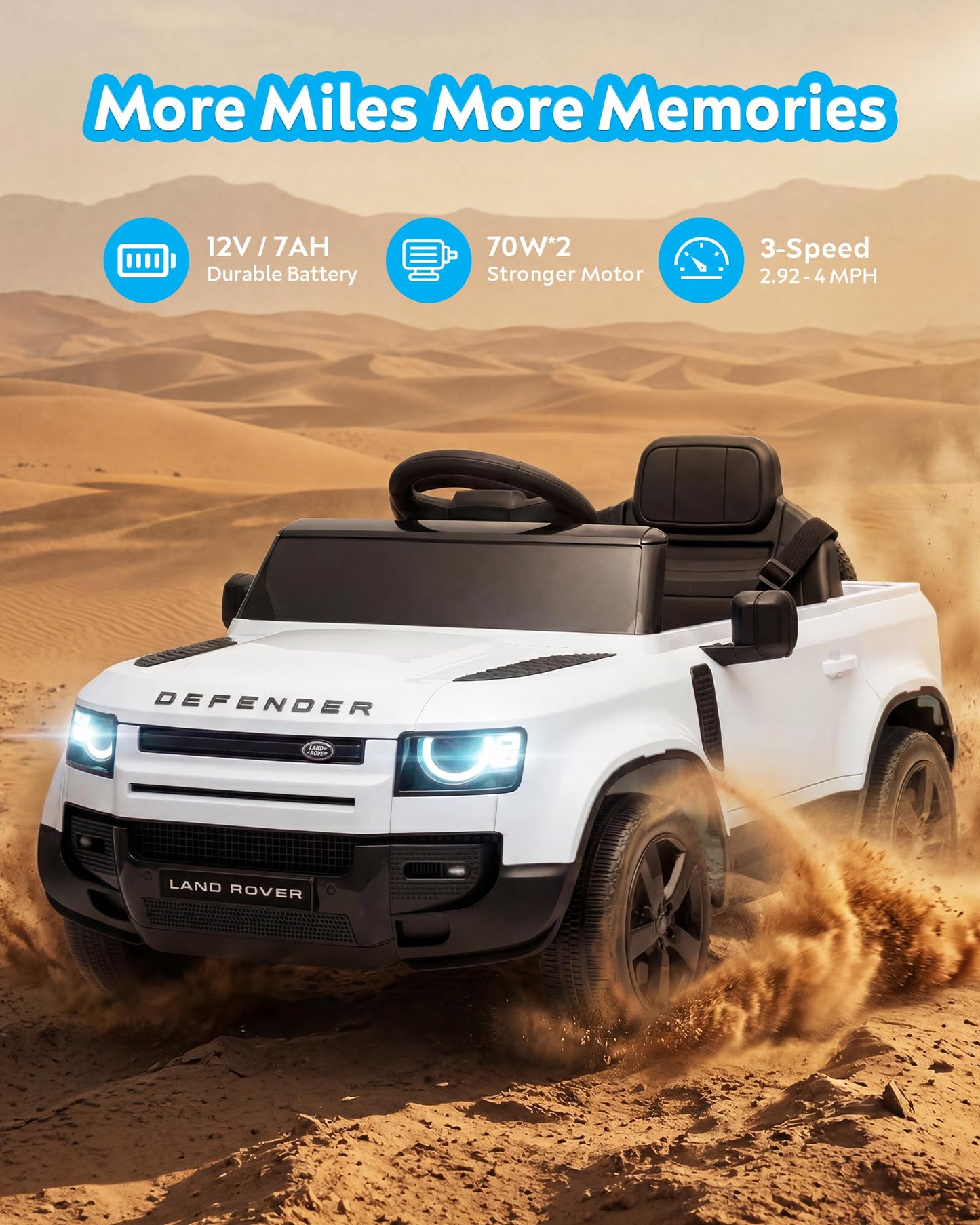 12V Licensed Land Rover Ride On Car for Kids Age 3+