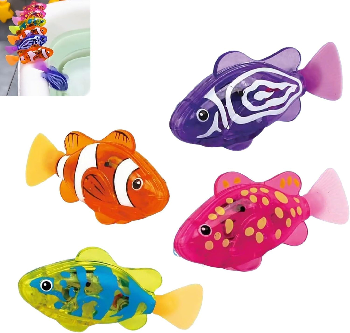 Magic Water-Activated Glowing Swimming Fish - 4 Pcs