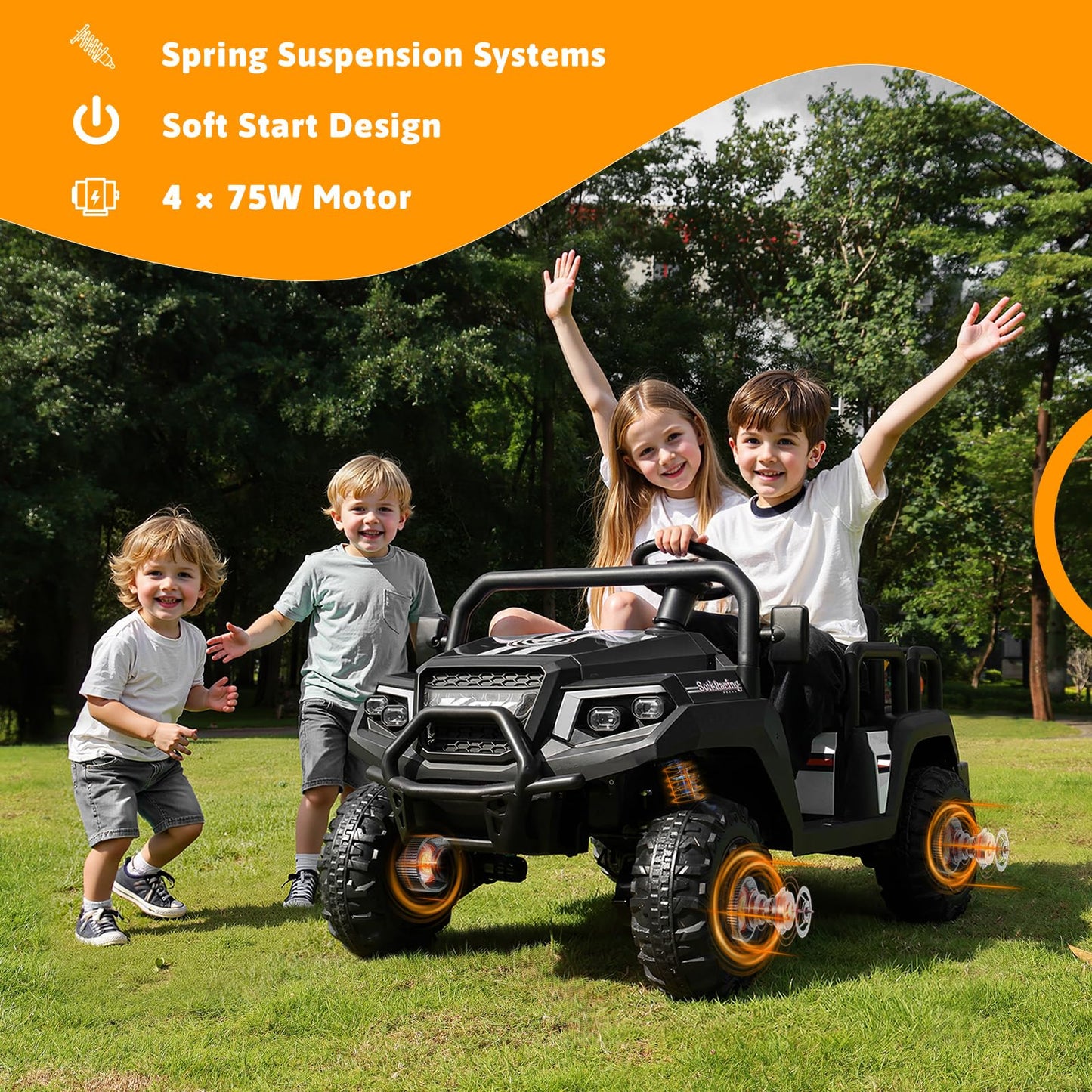24V Ride on Truck with Remote for Kids Ages 3-8