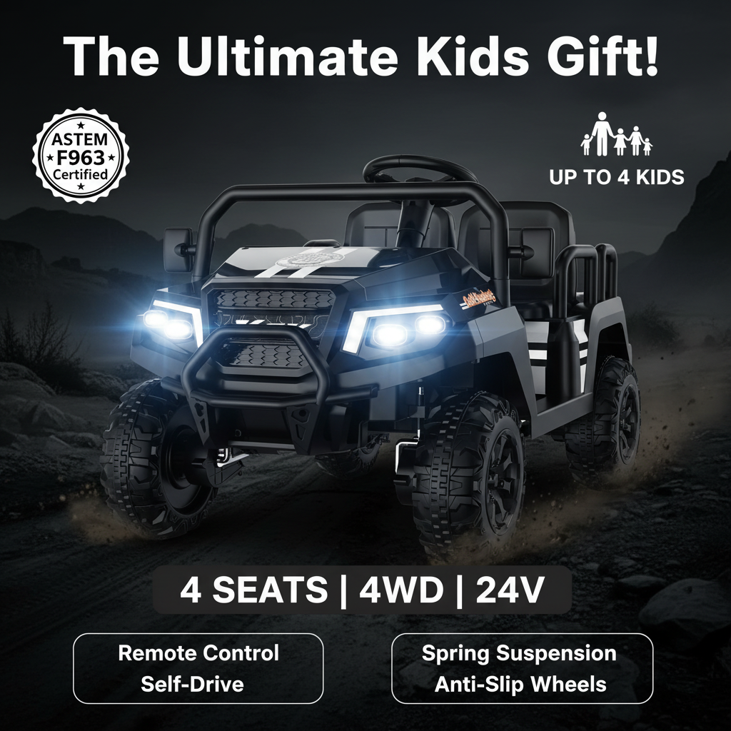24V Ride on Truck with Remote for Kids Ages 3-8